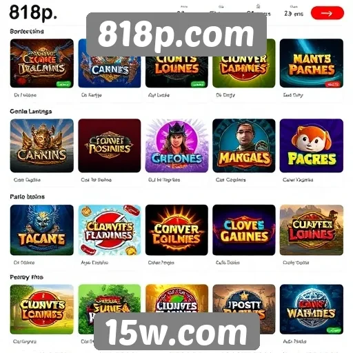 Análise da variedade de jogos disponíveis no 818p.com